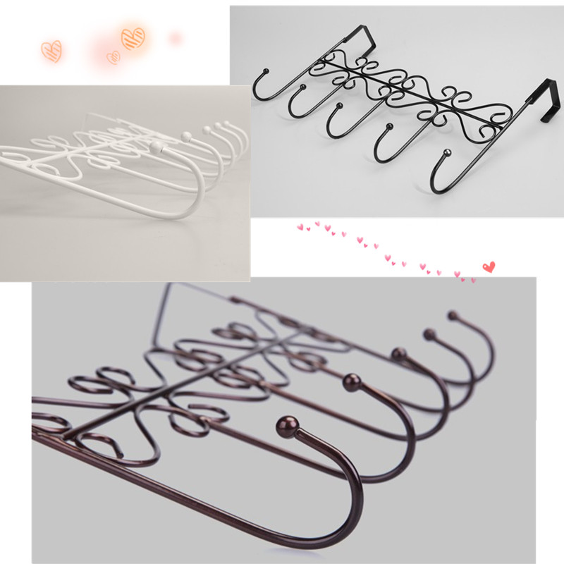 2015 new arrival 3 colours five hooks towel clothes hat bag over door bathroom hanger hanging coat cloth strongly