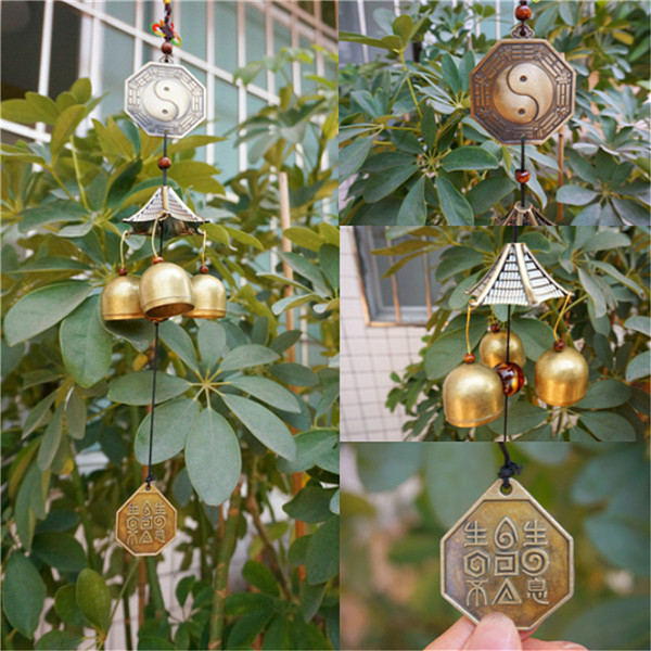2015 new arrival antique bronze gossip feng shui windchime outdoor wind chimes