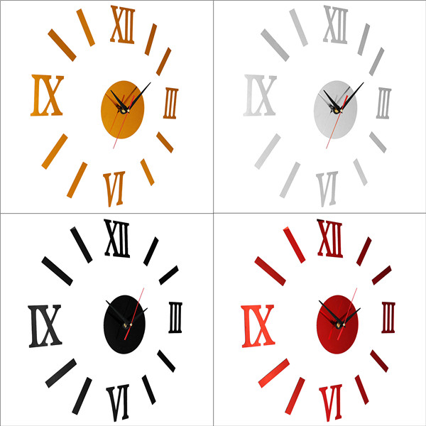 2015 new arrival roman digital diy personalized acrylic wall clocks art modern new living room special offer clock watch big