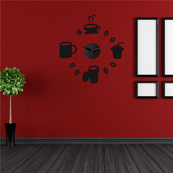 2015 new arrival time-limited real quartz wall clocks coffee diy clock fashion acrylic combination of watchesrushed