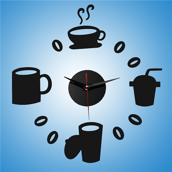 2015 new arrival time-limited real quartz wall clocks coffee diy clock fashion acrylic combination of watchesrushed