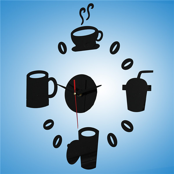 2015 new arrival time-limited real quartz wall clocks coffee diy clock fashion acrylic combination of watchesrushed