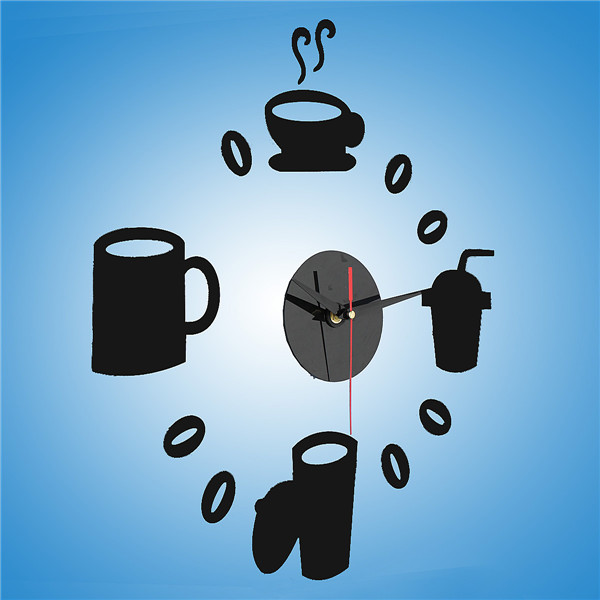 2015 new arrival time-limited real quartz wall clocks coffee diy clock fashion acrylic combination of watchesrushed