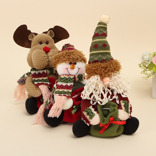 2015 new arrival top selling christmas santa claus snowman elk standing table xmas hanging ornament pattern decor gift
