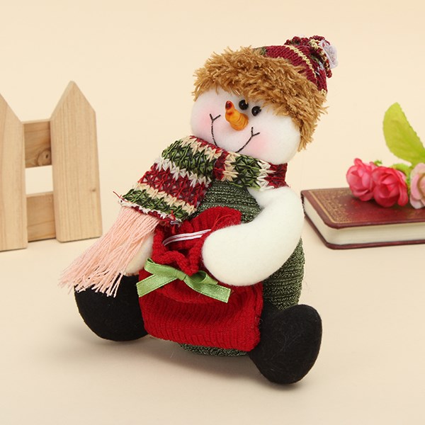2015 new arrival top selling christmas santa claus snowman elk standing table xmas hanging ornament pattern decor gift