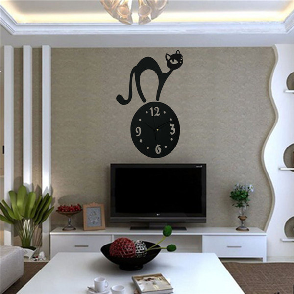 2015 new arrival watch wall clock home decoration modern diy acrylic mirror stickers quartz needle safe design decor