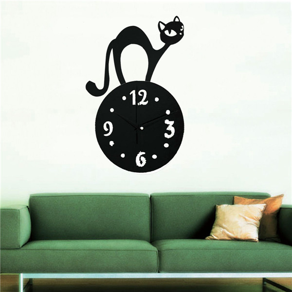 2015 new arrival watch wall clock home decoration modern diy acrylic mirror stickers quartz needle safe design decor