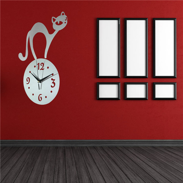 2015 new arrival watch wall clock home decoration modern diy acrylic mirror stickers quartz needle safe design decor