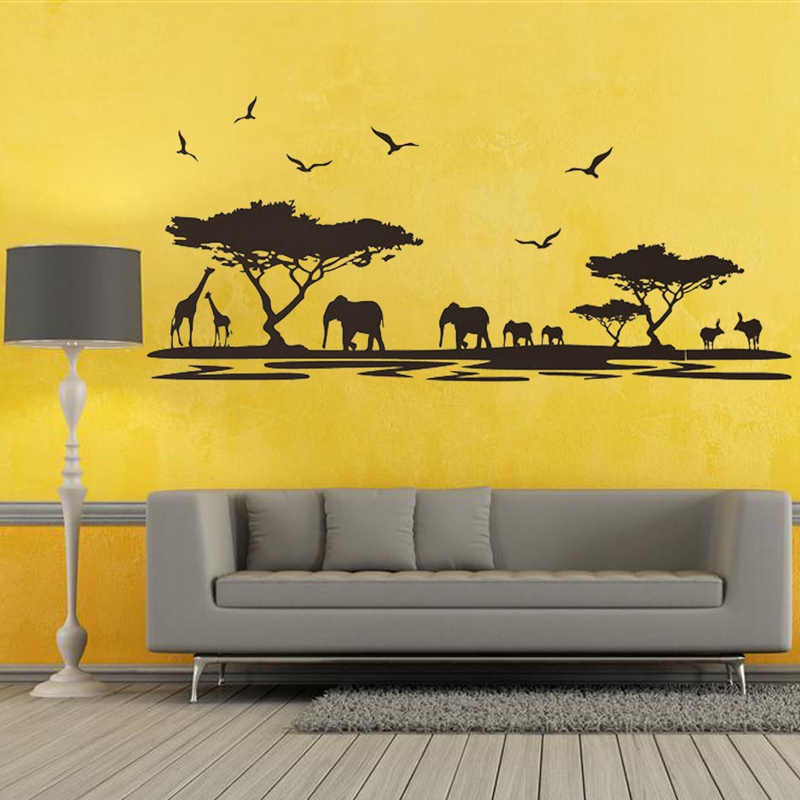 2015 new arrival waterproof african animal tree diy wallpaper wall sticker art decal mural removable 0 * 90cm home decor 2015 new arrival waterproof african animal tree diy wallpaper wall sticker art decal mural removable 0 * 90cm home decor