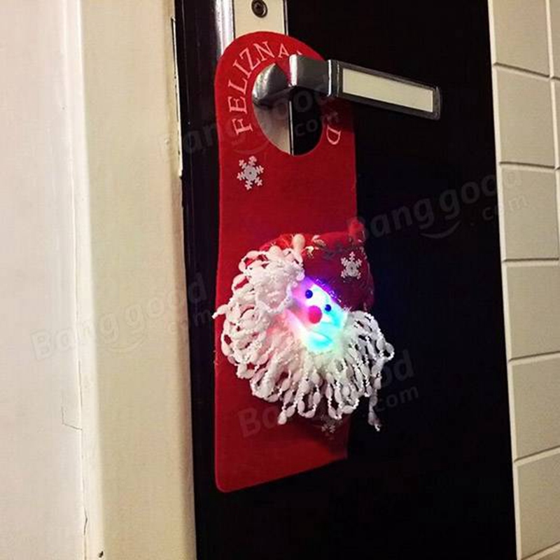2015 new christmas santa claus home door decoration xmas led wall hanging ornament