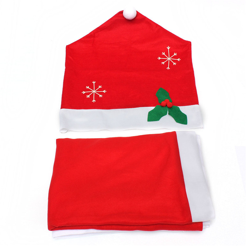 2015 new fashion stylish design 1 set santa red hat chair covers 128*184cm christmas tablecloth home decorations dinner gift