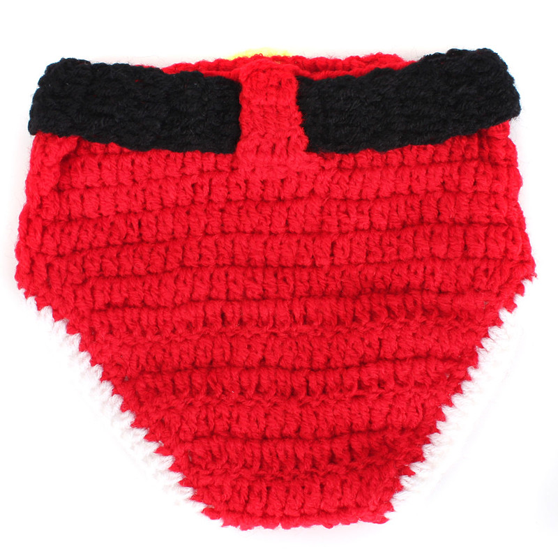 2015 newest special offer christmas xmas santa unisex knit crochet costume newborn baby hat diaper cover shoes