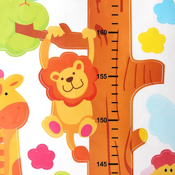 2015 special offer animals tree height chart wall stickers tree decor pvc decals stickers for kids bedroom home decor