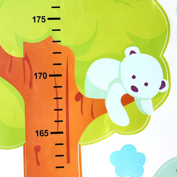2015 special offer animals tree height chart wall stickers tree decor pvc decals stickers for kids bedroom home decor
