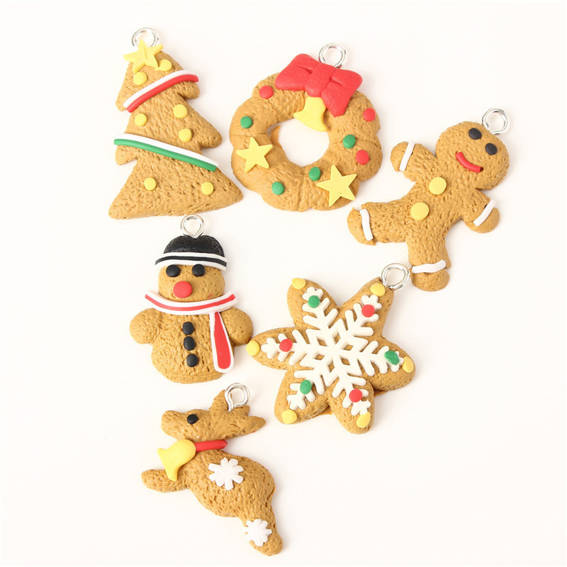 2015 special offer new stylish design 6pcs/set cute gold christmas tree keychain hanging ornament decoration gift