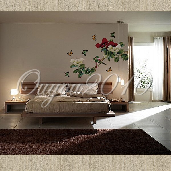 2015 top selling new wonderful birds and flowers wall sticker removable art vinyl decal mural home room decor diy
