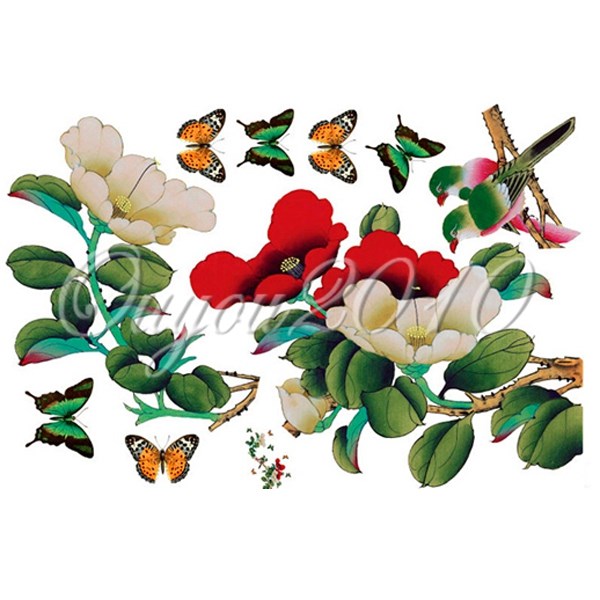 2015 top selling new wonderful birds and flowers wall sticker removable art vinyl decal mural home room decor diy