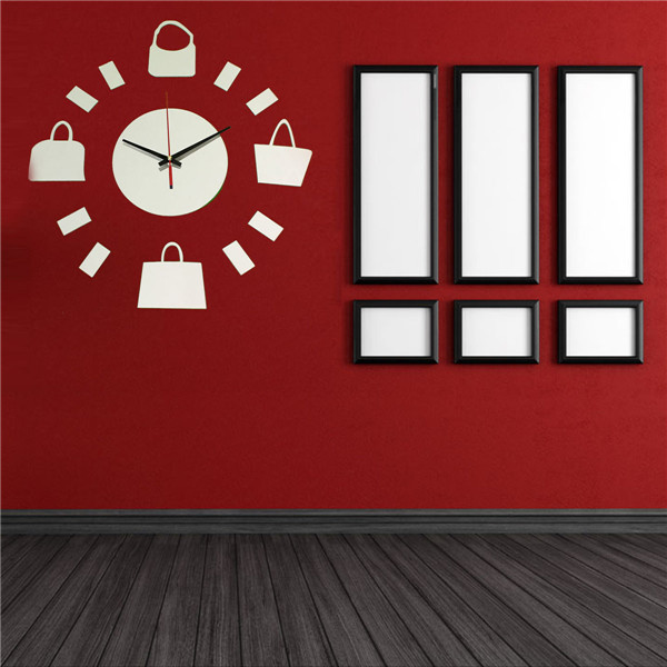 2015 watch wall clock home decoration modern diy acrylic mirror stickers quartz needle new safe design