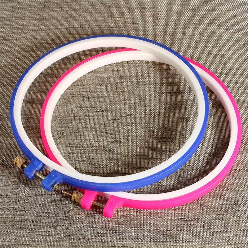 2pcs/set blue and pink plastic punch needle hoop embroidery tool diy sewing tool accessories 21cm x 19.8cm (8 2/8"x7 6/8") 2pcs/set blue and pink plastic punch needle hoop embroidery tool diy sewing tool accessories 21cm x 19.8cm (8 2/8"x7 6/8")