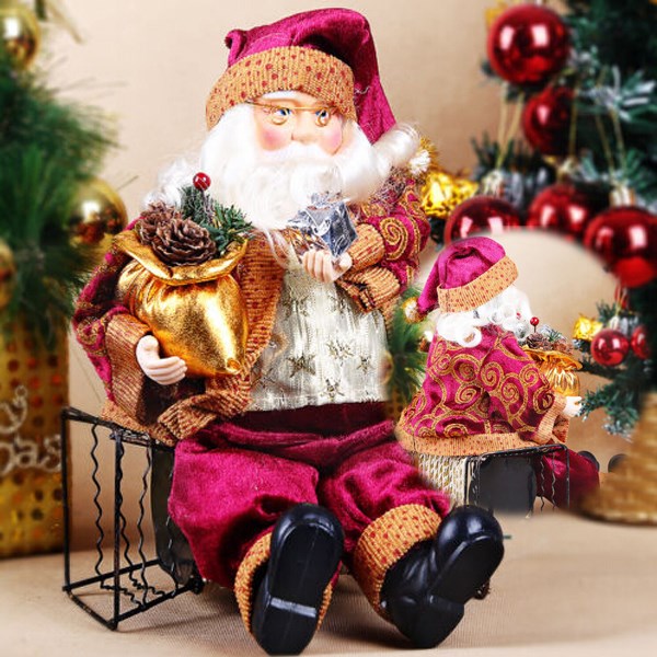 35cm christmas sitting santa claus doll figurine toy home room ornament decoration decor gift 35cm christmas sitting santa claus doll figurine toy home room ornament decoration decor gift