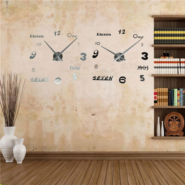3d diy eva numbers english letter clock wall sticker livingroom home decor decal