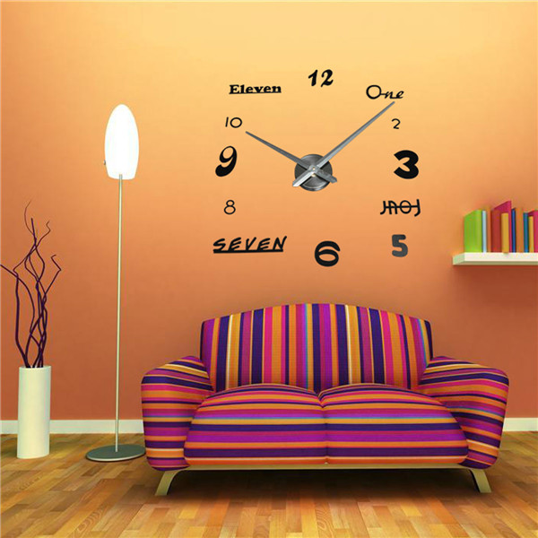 3d diy eva numbers english letter clock wall sticker livingroom home decor decal