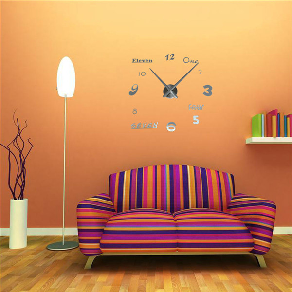 3d diy eva numbers english letter clock wall sticker livingroom home decor decal