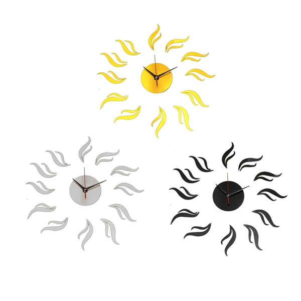 !! 3d diy modern sunflower style clock wall stickers livingroom office decal decor durable