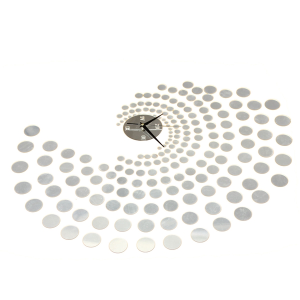 !! 3d diy rotating peacock dot mirror wall clock wall sticker home decal decoration excellent quality