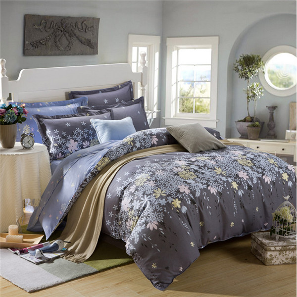4pcs 2015 newest printing bedding set 2 pillowcase bed sheet and duvet cover luxury comforter winter cotton bedding sets
