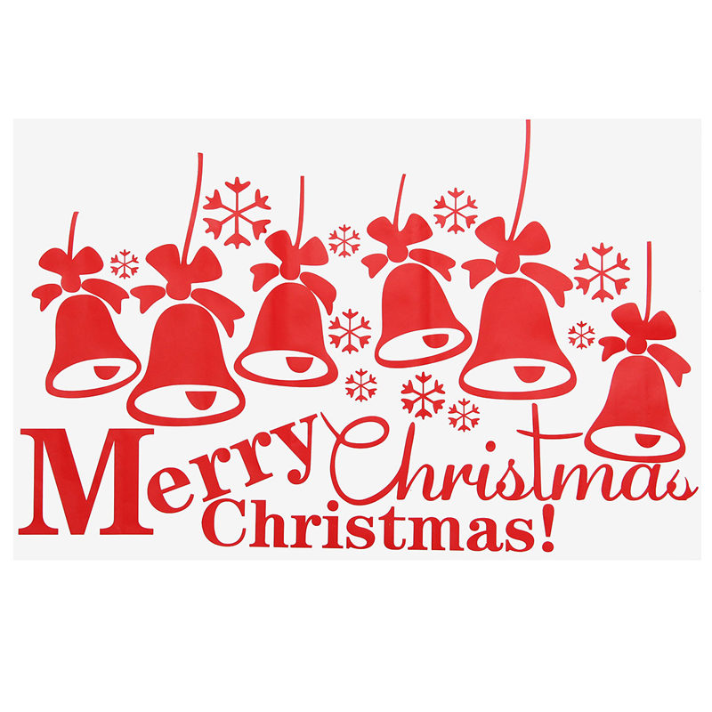 60*40cm merry christmas xmas wall sticker bells snowflake window vinyl decal home showcase decor pvc 60*40cm merry christmas xmas wall sticker bells snowflake window vinyl decal home showcase decor pvc