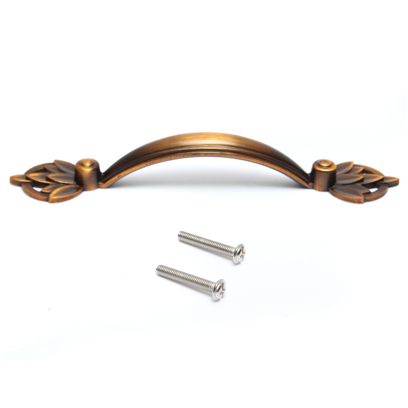96mm vintage carving art furniture konbs kitchen cabinet door drawer hardware pulls handles with 25mm screw