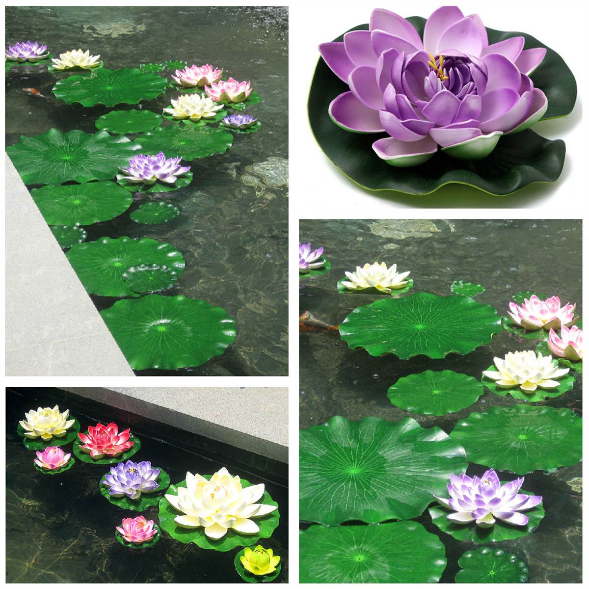 aquarium artificial aquatic lotus flower fish tank ornament plant decoration new