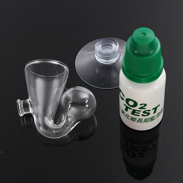 aquatic co2 glass drop checker with 10ml co2 test liquid ph long term monitor fish tank test sucker
