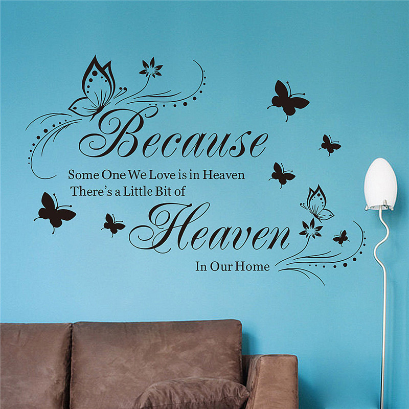 beautiful heaven butterfly english waterproof bedroom mural decal decoration wall decals decorative wall sticker diy