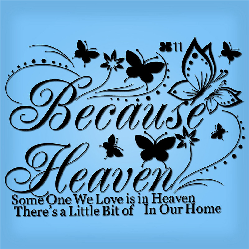 beautiful heaven butterfly english waterproof bedroom mural decal decoration wall decals decorative wall sticker diy