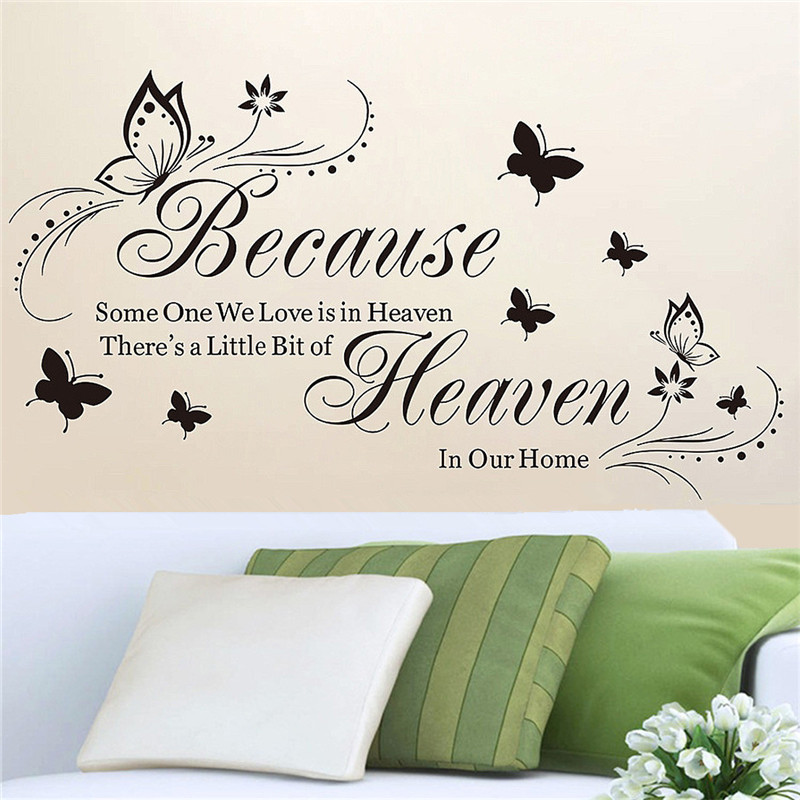 beautiful heaven butterfly english waterproof bedroom mural decal decoration wall decals decorative wall sticker diy