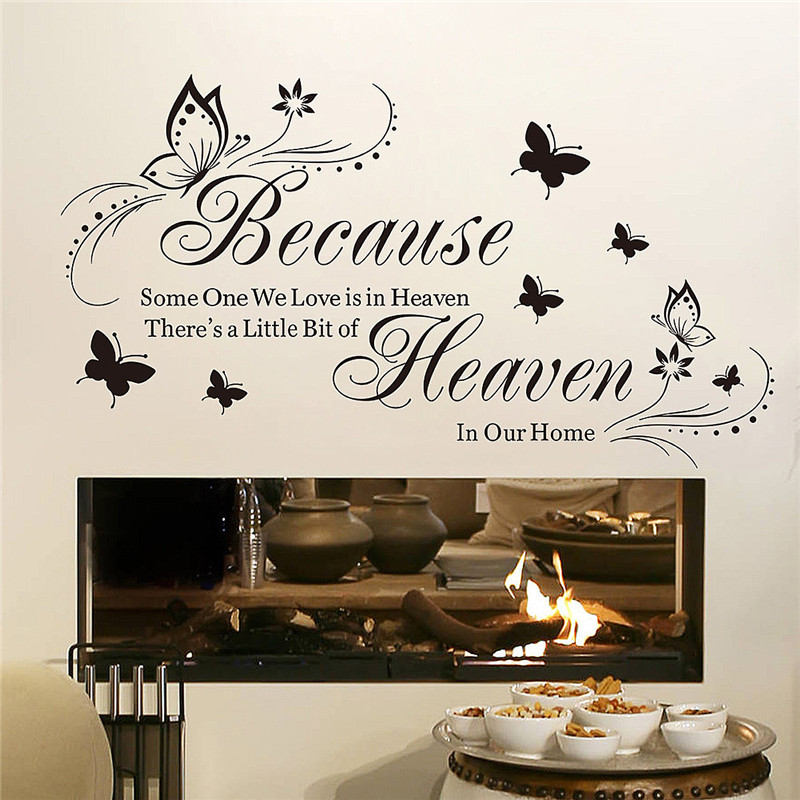 beautiful heaven butterfly english waterproof bedroom mural decal decoration wall decals decorative wall sticker diy