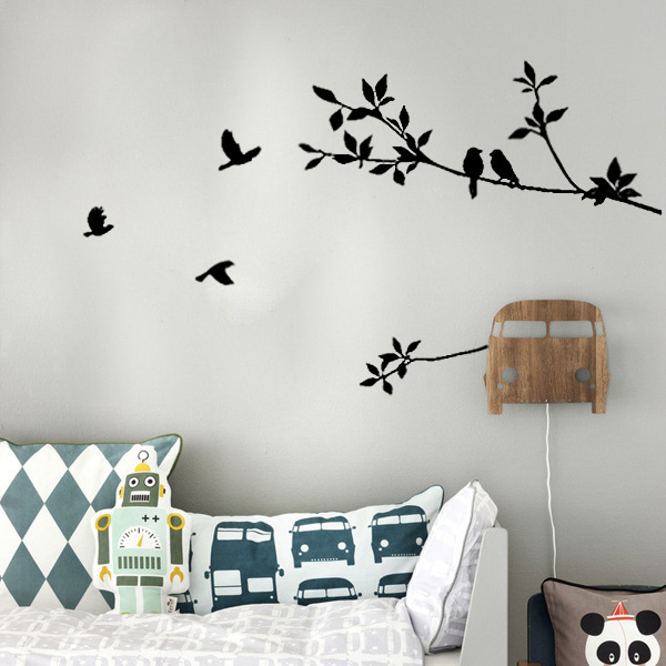 beautiful romantic design diy 100x57cm wallpaper tree and bird removable pvc wall art sticker decal decor mural home bedroom