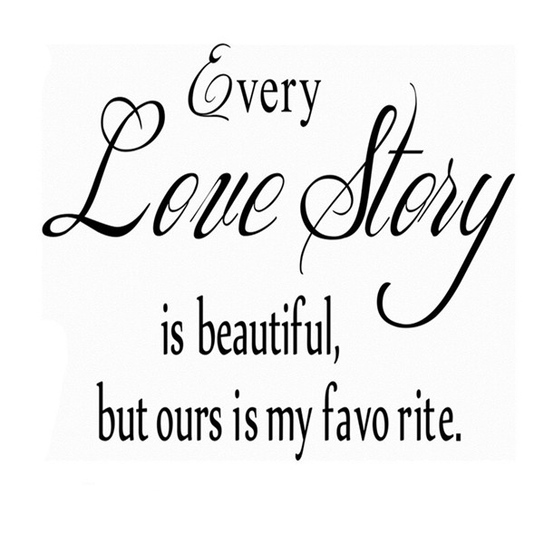 best ! fashion quote"love story" vinyl diy wall decal art sticker home decor lettering words mural stick for bedroom livingroom