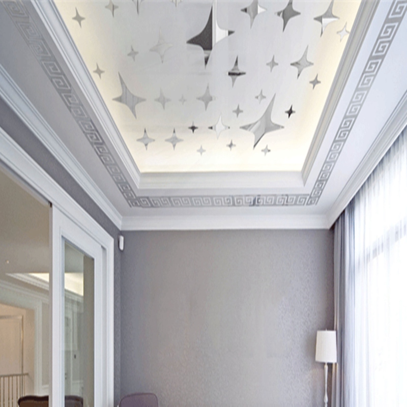 best promotion 10pcs diy modern acrylic plastic mirror stickers wall stickers wall art living room bedroom 5.5*4.8cm