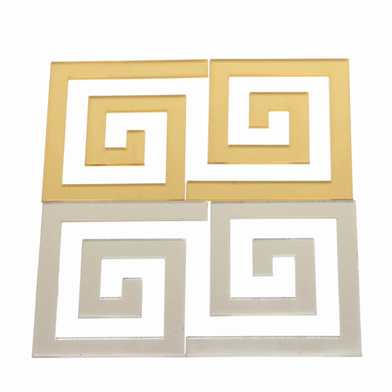 best promotion 10pcs diy modern acrylic plastic mirror stickers wall stickers wall art living room bedroom 5.5*4.8cm