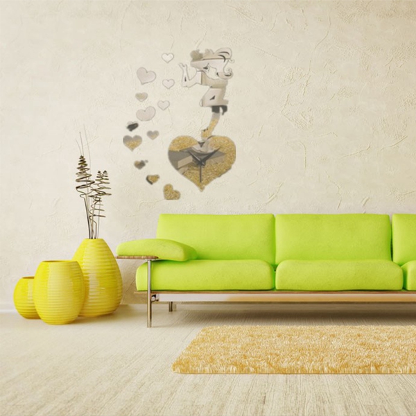 best promotion 3d diy fairy and heart clock mirror wall sticker modern bedroom home decor decal excellent quality