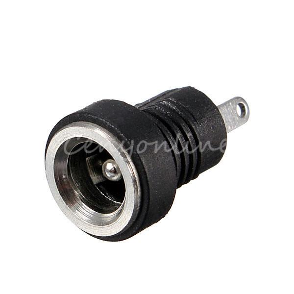 best promotion 5pcs 3a 12v fordc power supply jack socket female panel mount connector 5.5mm 2.1mm plug adapter 2 terminal types