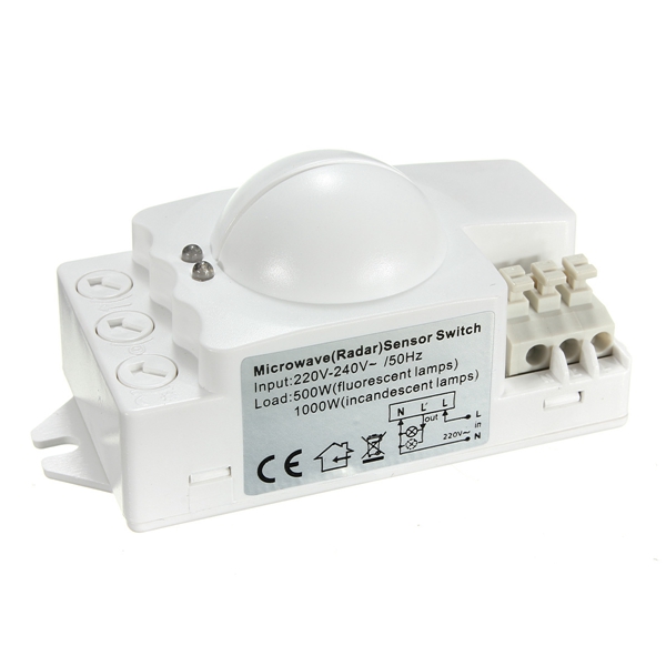best promotion new arrival excellent quality 360 500w microwave smart motion sensor light radar switch ceiling recessed wall