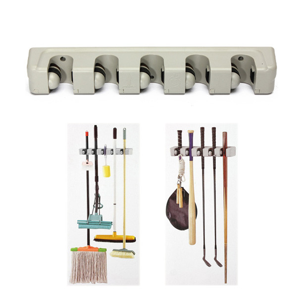 best promotion!!newest plastic wall mounted 5 position kitchen storage mop broom organizer holder tool best promotion!!newest plastic wall mounted 5 position kitchen storage mop broom organizer holder tool
