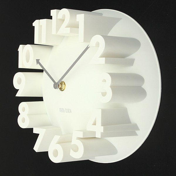 brand new 4 colors excellent fashional design modern art decorative 3d home decor dome round watch bell wall clock
