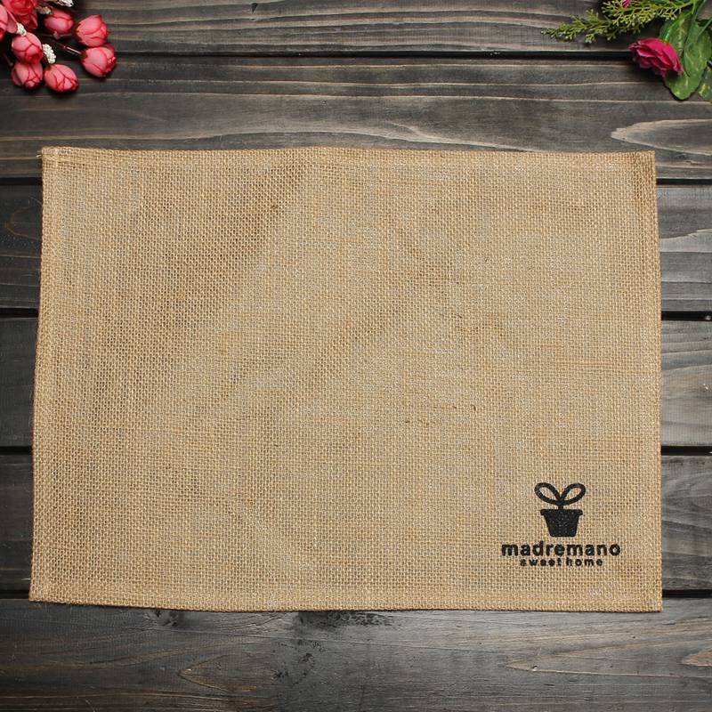 brand new 40x30cm linen cloth country style placemat coaster home kitchen cloth art decoration best promotion!