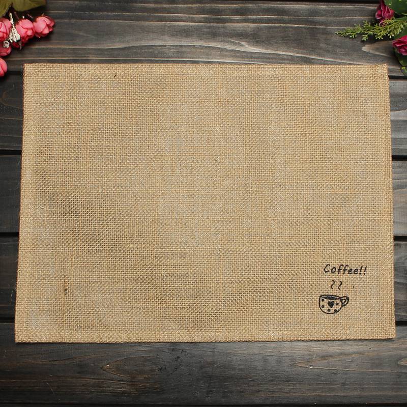 brand new 40x30cm linen cloth country style placemat coaster home kitchen cloth art decoration best promotion!