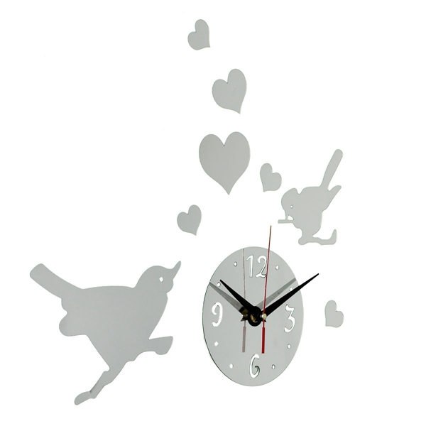 brand new diy 2 birds tree branch wall clock mirror acrylic home room office decor sticker excellent quality